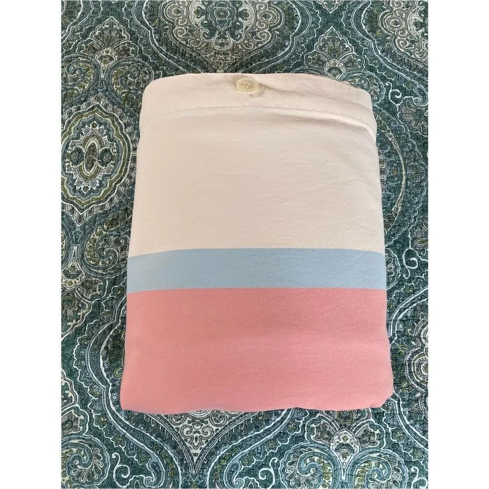 Calvin Klein Pink, Light Blue & Cream Striped Duvet Cover Surfs up